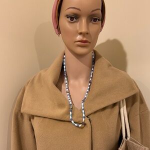 Elegant Blue and White Beaded Necklace
